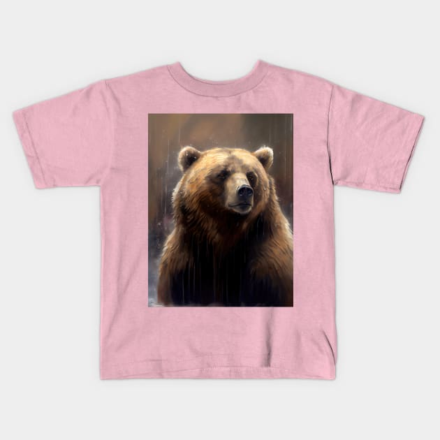 Arctic Kodiak Bear Kids T-Shirt by ABART BY ALEXST 